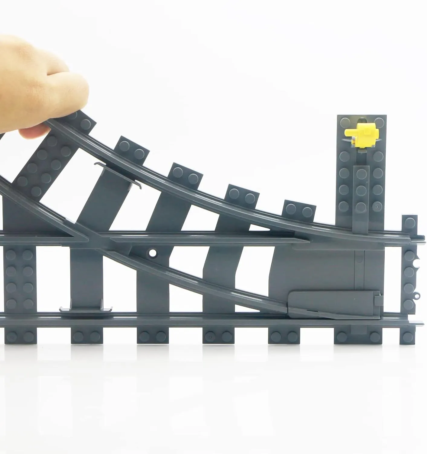 City Train Track - 2 Sets Track Switch Accessories Building Block, Road Flexible Rails Bricks Toys