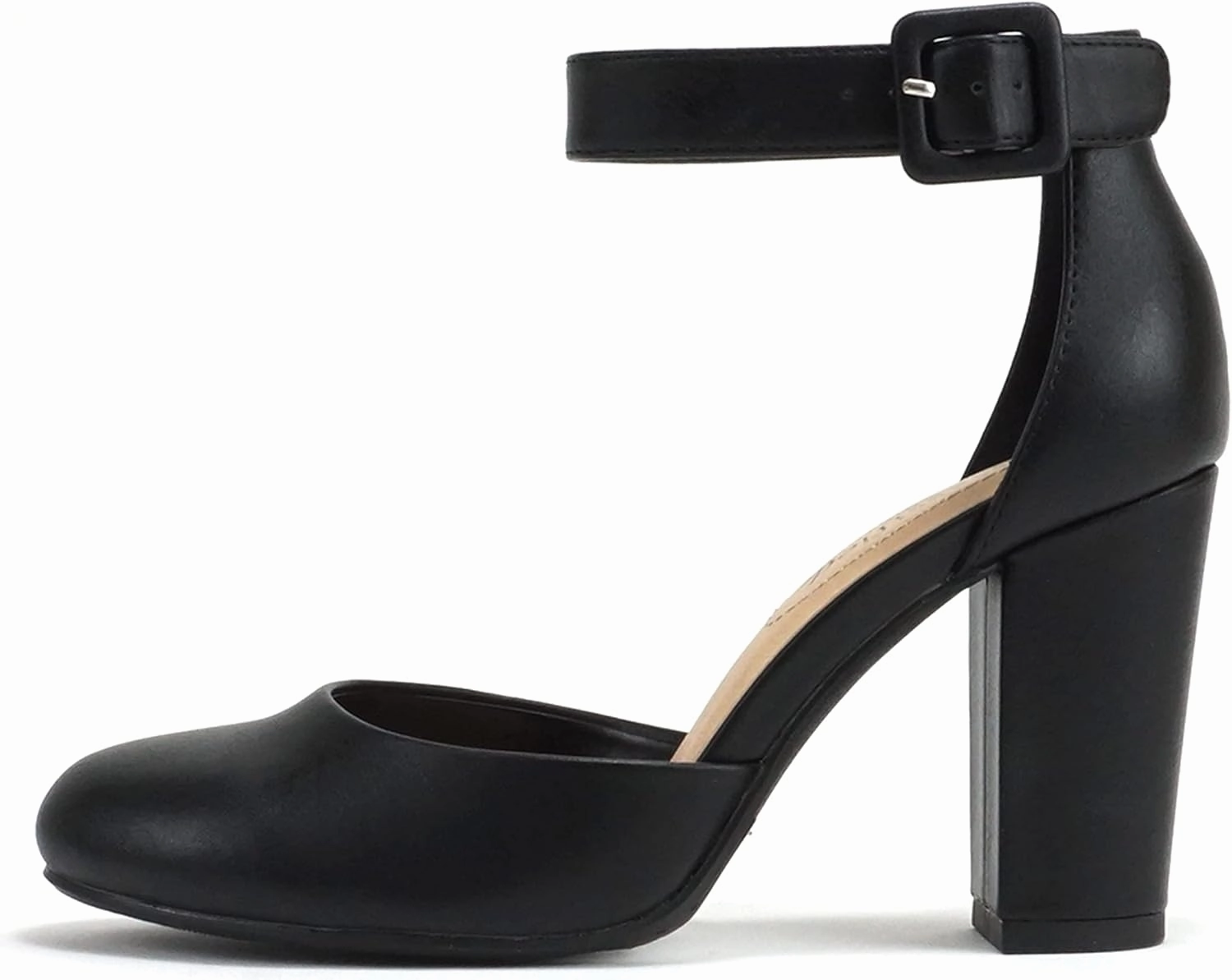 City Classified Comfort Women's Closed Toe Ankle Strap Block Heel