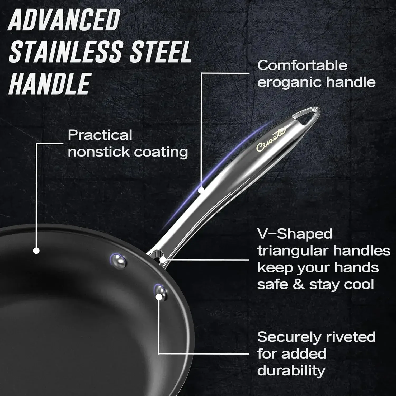 Ciwete 11-Piece Stainless Steel Non-Stick Cookware Set