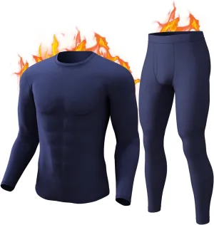 CL convallaria Long Johns Thermal Underwear for Men Soft Fleece Lined Base Layer Cold Weather Top Bottom Gift Set