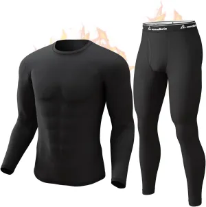 CL convallaria Long Johns Thermal Underwear for Men Soft Fleece Lined Base Layer Cold Weather Top Bottom Gift Set