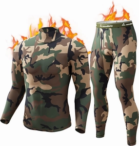 CL convallaria Long Johns Thermal Underwear for Men Soft Fleece Lined Base Layer Cold Weather Top Bottom Gift Set