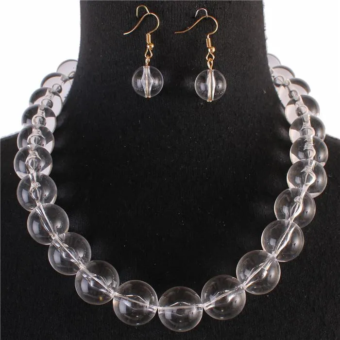 Clear Ball Necklace Set