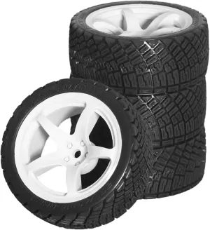 Compatible with Tamiya-TT01 TT02 XV01 XV02 TA06 W181 4Pcs 68Mm 1/10 RC for Racing Car Tires On Road Touring Drift Car Tyre Wheel RC Wheel Tires