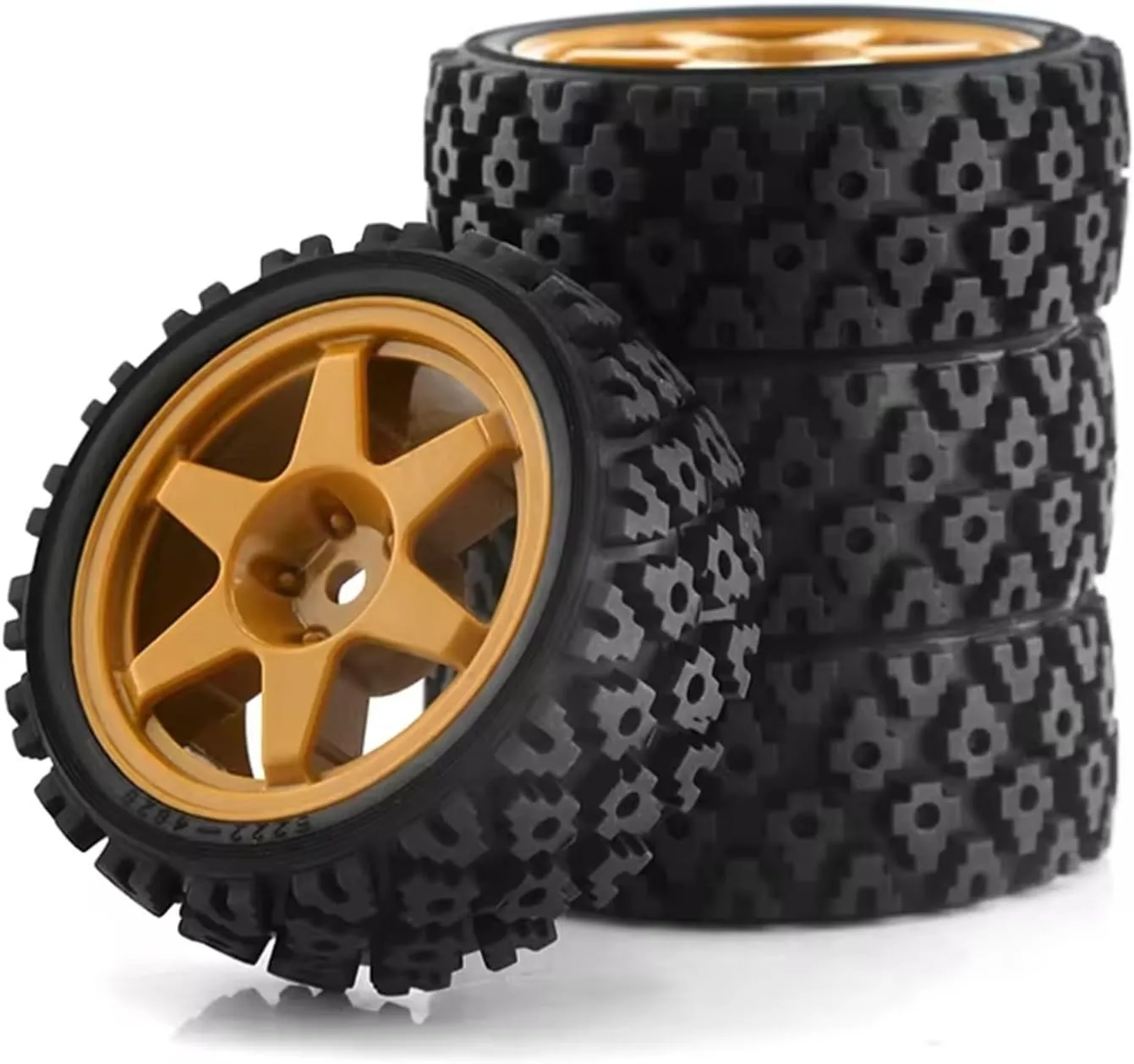Compatible with Tamiya XV01 TA06 TT01 PTG-2 144001 A959 1/10 RC for Rally for Racing Car Parts 4pcs 70mm Rubber Tire Wheel Tyre RC Wheel Tires