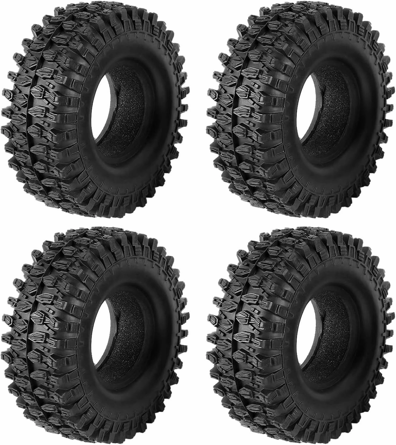 Compatible with Traxxas for TRX4 for Axial for SCX10 90046 AXI03007 1/10 RC Crawler 4PCS 1.9 Inch 108X40MM Rubber Tyre 1.9 Wheel Tires RC Wheel Tires