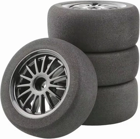 Compatible with WLtoys 144001 124019 12428 124017 1/10 Scale RC Car Wheels and Tires 12mm Hex Upgrades Accessories RC Wheel Tires(Black)