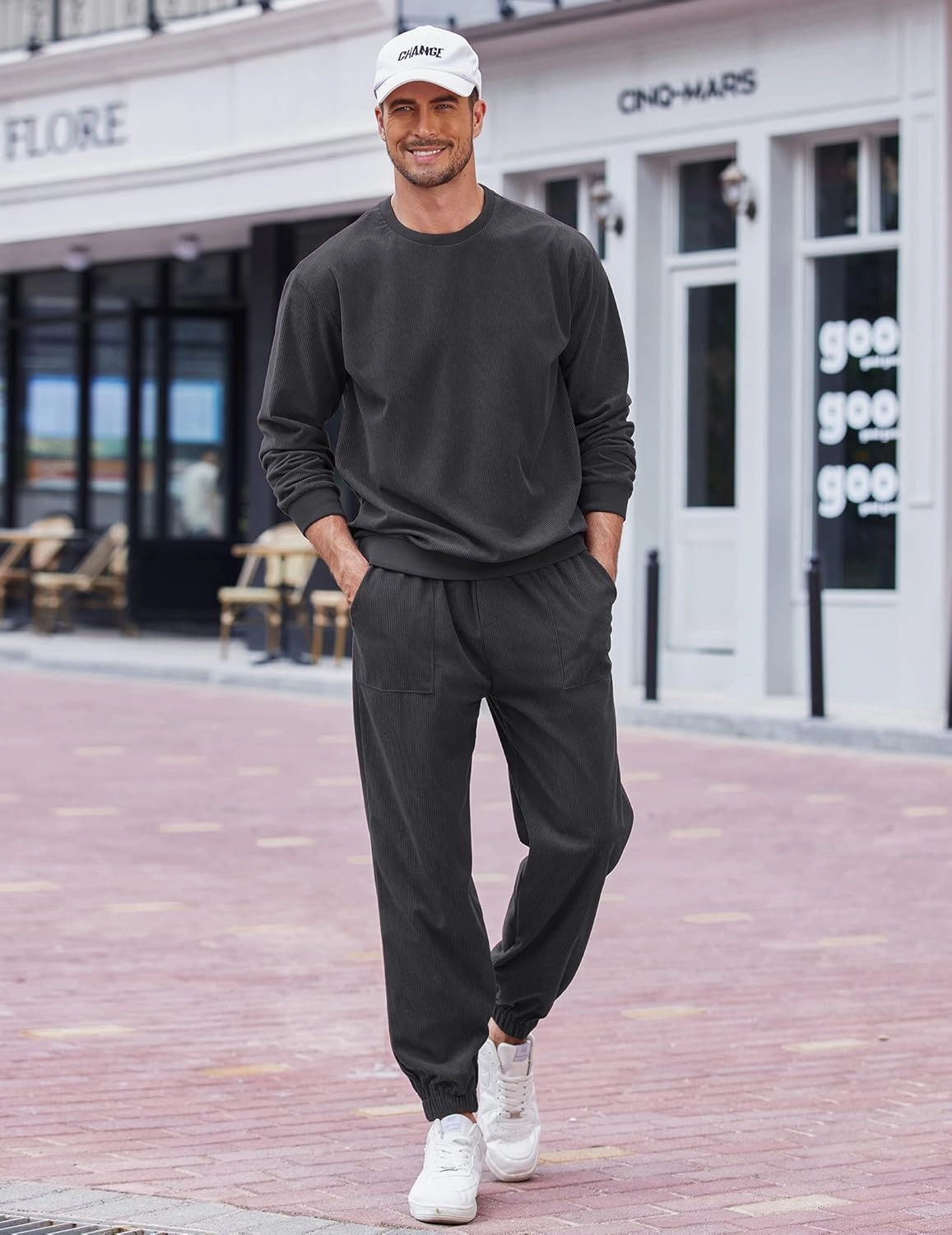 COOFANDY Men's Tracksuit 2 Piece Sweatsuit Set Long Sleeve Pullover Athletic Suit For Sports Casual Fitness Jogging
