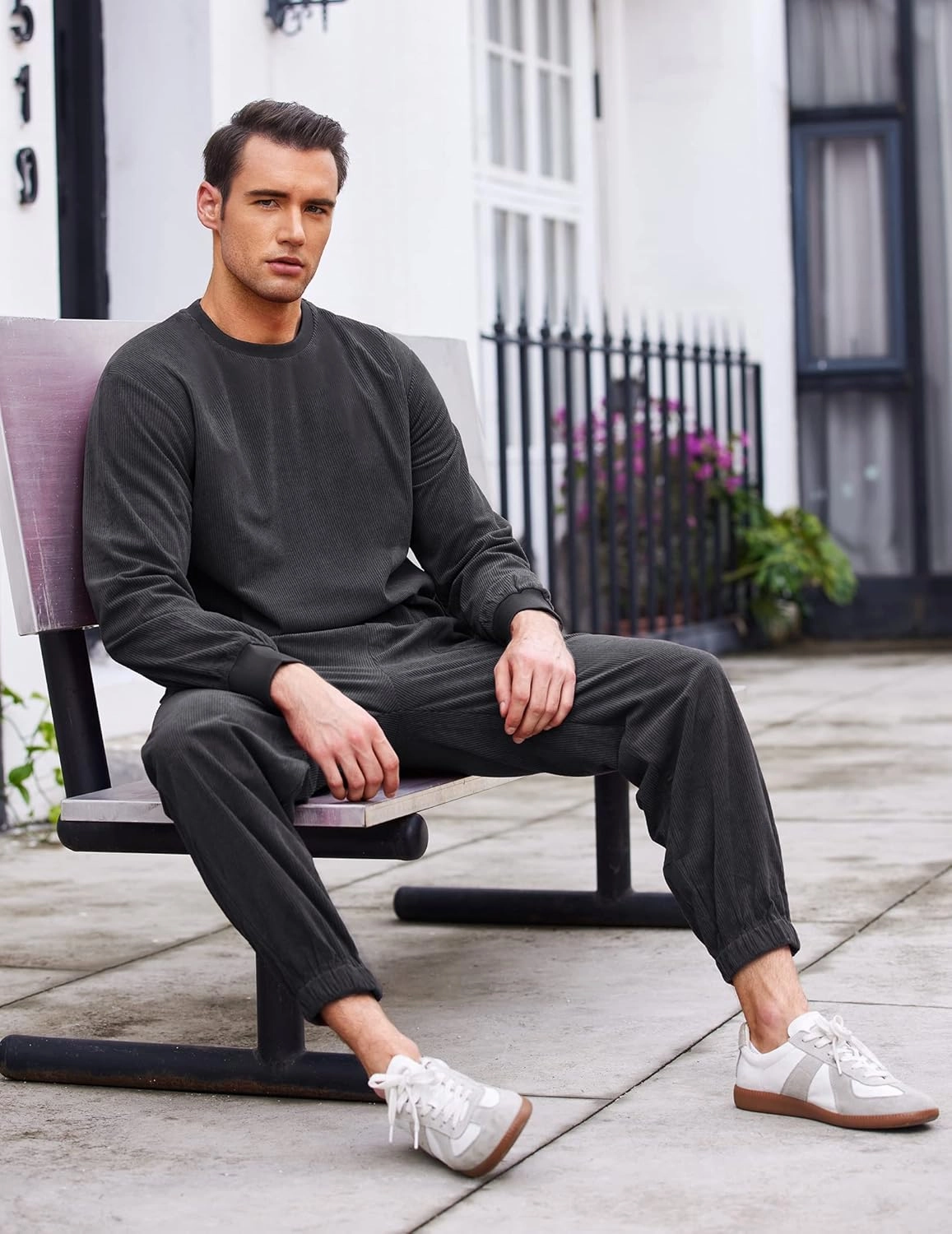 COOFANDY Men's Tracksuit 2 Piece Sweatsuit Set Long Sleeve Pullover Athletic Suit For Sports Casual Fitness Jogging