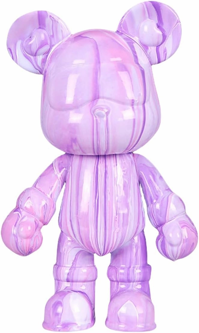 COokx HANDA Creative DIY Fluid Bear Painting Kit Teddy Bear with Acrylic Paints. Home Decorations Handmade Doll Figurine Toys Gift for Birthday Valentines (9 inch, Purple Pink White), UD8212