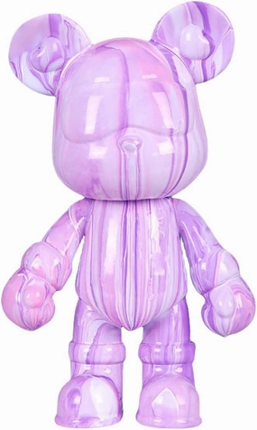 COokx HANDA Creative DIY Fluid Bear Painting Kit Teddy Bear with Acrylic Paints. Home Decorations Handmade Doll Figurine Toys Gift for Birthday Valentines (9 inch, Purple Pink White), UD8212