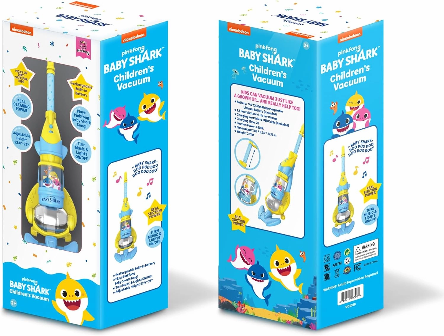 Core Innovations Pinkfong Baby Shark Kids Vacuum Cleaner for Toddler, Toy Vacuum That Really Works with Light & Realistic Sounds, Baby Play Vacuumm for Children Girls Boys
