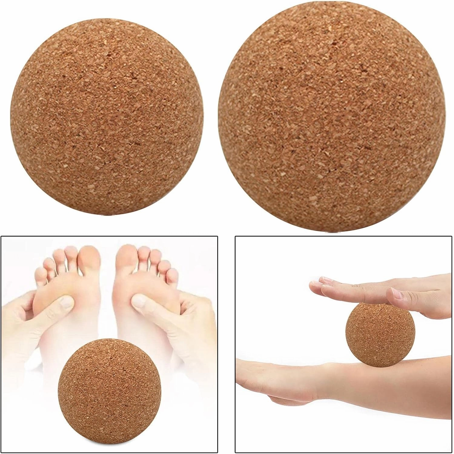Cork Massage Ball for Sports and Gym Use, 8cm 10cm, Optional