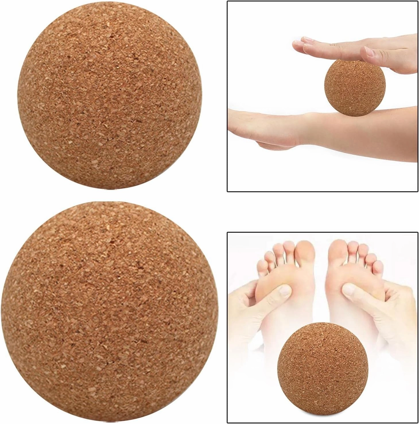 Cork Massage Ball for Sports and Gym Use, 8cm 10cm, Optional
