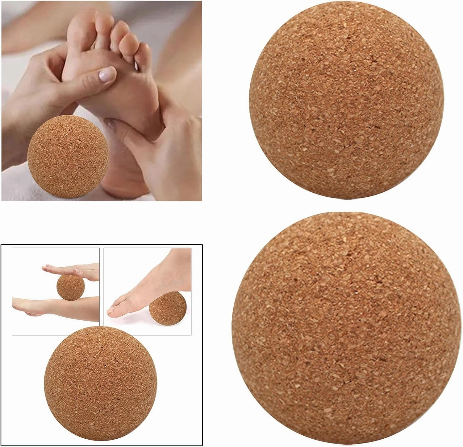Cork Massage Ball for Sports and Gym Use, 8cm 10cm, Optional