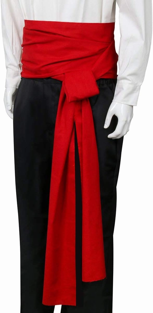 COSFLY Men Pirate Medieval Renaissance Large Sash Halloween Costume Waist Sash Belt Accessory