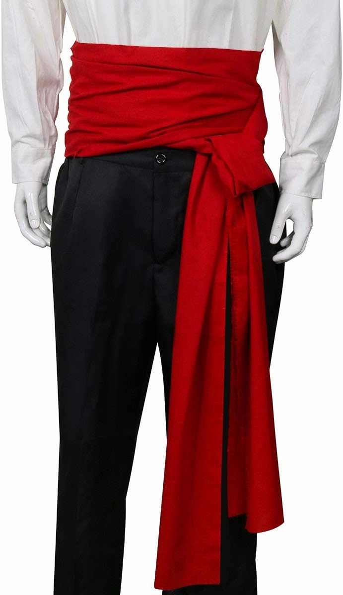 COSFLY Men Pirate Medieval Renaissance Large Sash Halloween Costume Waist Sash Belt Accessory