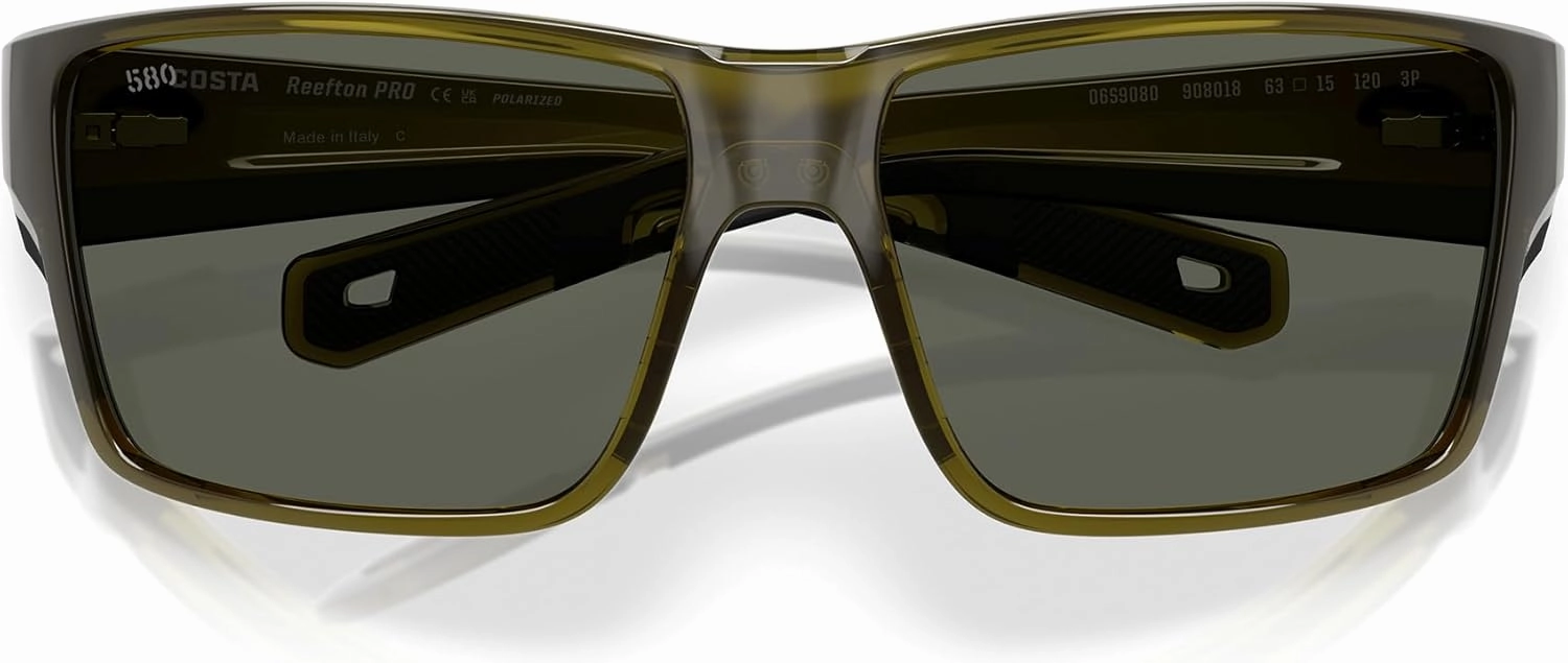Costa Del Mar Sunglasses for Men - Reefton PRO Mens Polarized Sunglasses - Fishing, Boating & Beach UV Protection - Size 63