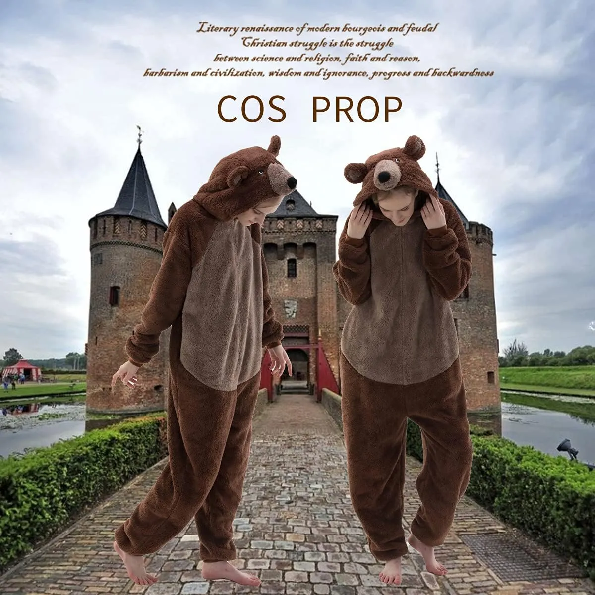 COSUSKET Snug Fit Unisex Adult Onesie Pajamas, Flannel Cosplay Animal One Piece Halloween Costume Sleepwear Homewear