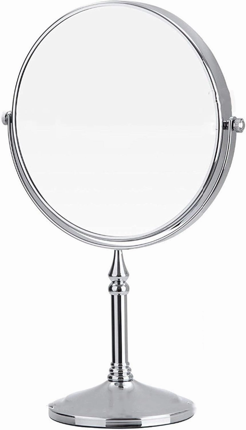 Countertop Makeup Mirrors, 8 inch Double Sided Brass Magnifying Mirror, Tabletop 360° Swivel Cosmetic Vanity Shaving Mirrors