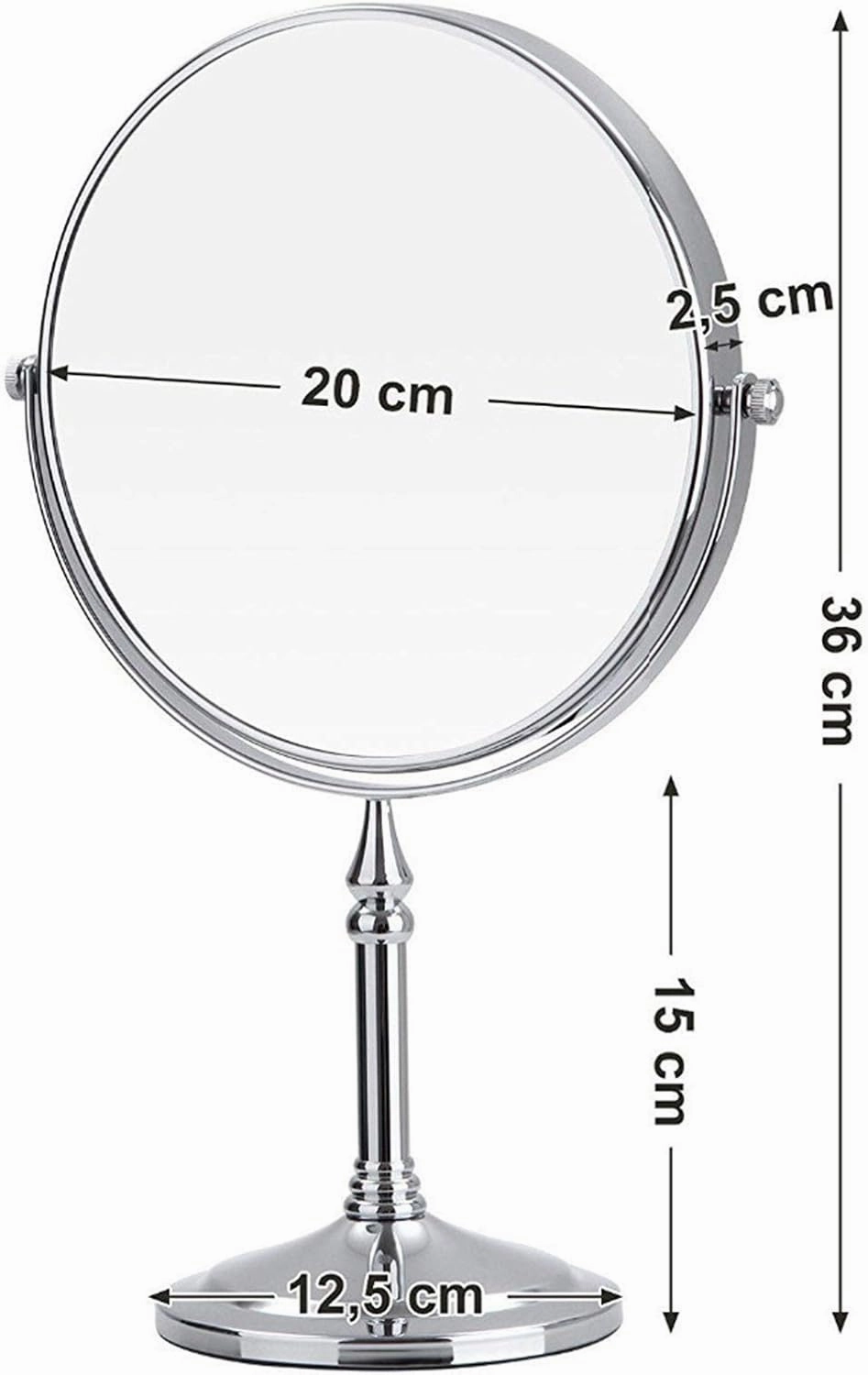 Countertop Makeup Mirrors, 8 inch Double Sided Brass Magnifying Mirror, Tabletop 360° Swivel Cosmetic Vanity Shaving Mirrors