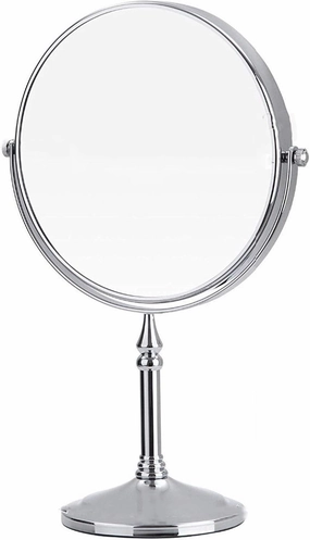 Countertop Makeup Mirrors, 8 inch Double Sided Brass Magnifying Mirror, Tabletop 360° Swivel Cosmetic Vanity Shaving Mirrors
