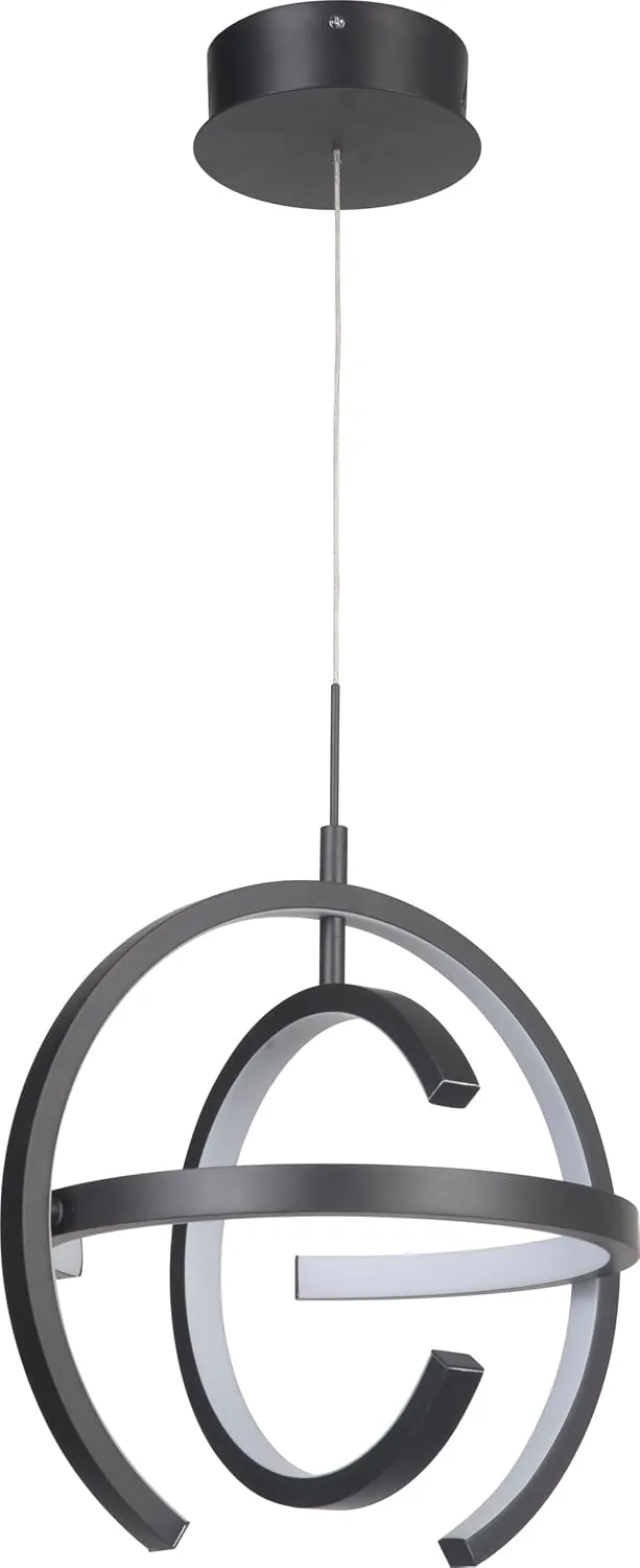 Craftmade 47891-MBK-LED Dolby Globe LED Pendant Lighting, 1-Light, 32 Watts, Matte Black (14"W x 17"H)