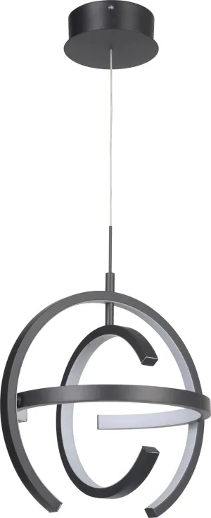 Craftmade 47891-MBK-LED Dolby Globe LED Pendant Lighting, 1-Light, 32 Watts, Matte Black (14"W x 17"H)