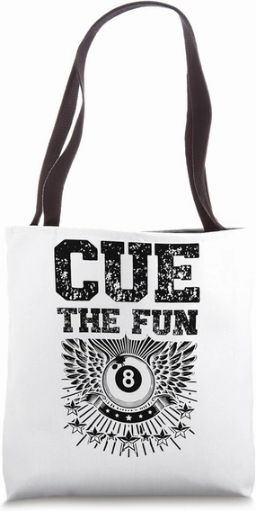 Cue The Fun Billiard Cue Pool Snooker Tote Bag