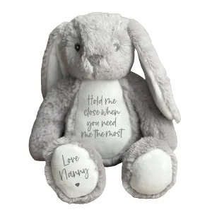 Custom Plush Bunny Keepsake Gift Toy, Hold Me Close Worry Hug Rabbit Name Personalized Stuffed Animal Doll Gift for Newborn Party Baby Shower Birthday (Style A)