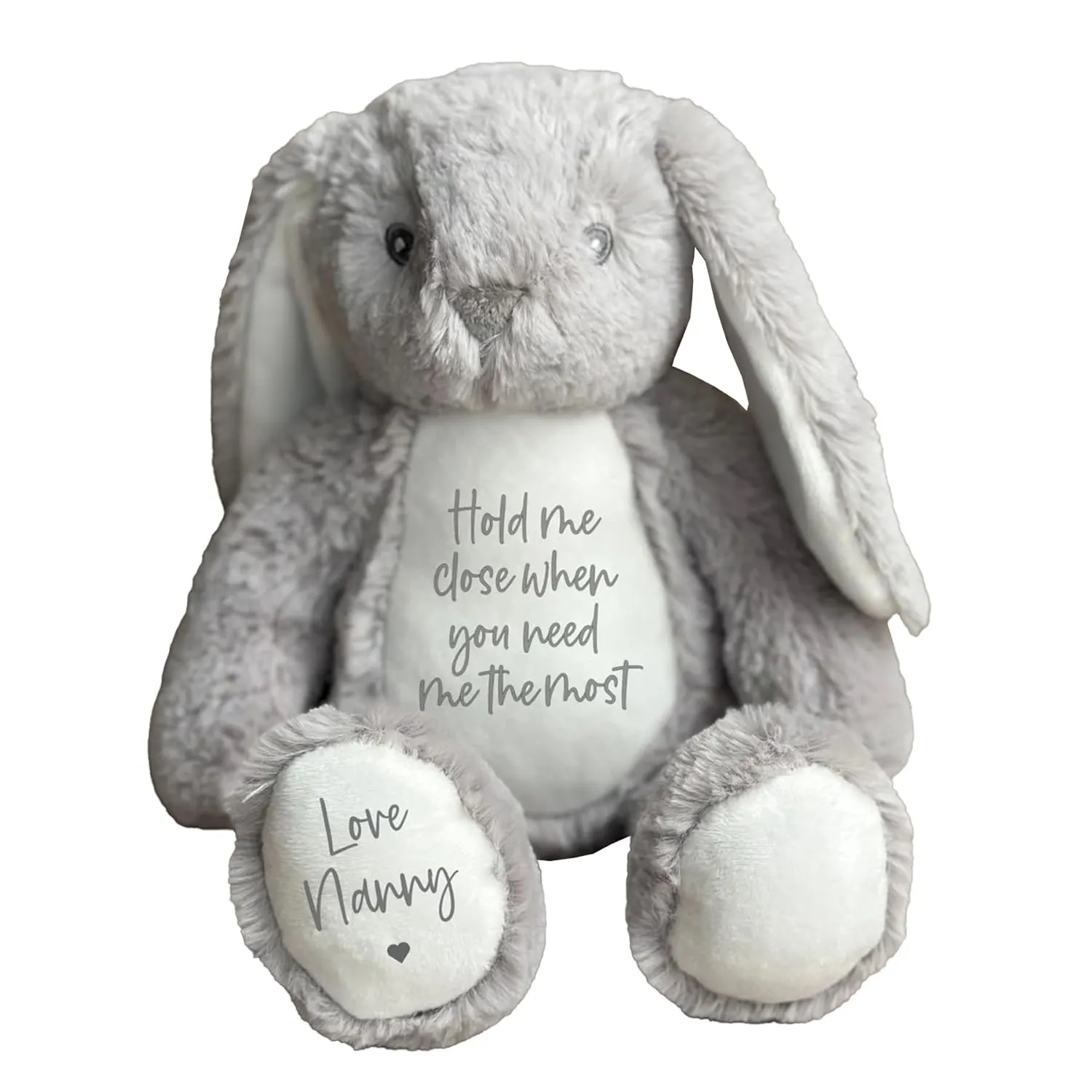 Custom Plush Bunny Keepsake Gift Toy, Hold Me Close Worry Hug Rabbit Name Personalized Stuffed Animal Doll Gift for Newborn Party Baby Shower Birthday (Style A)