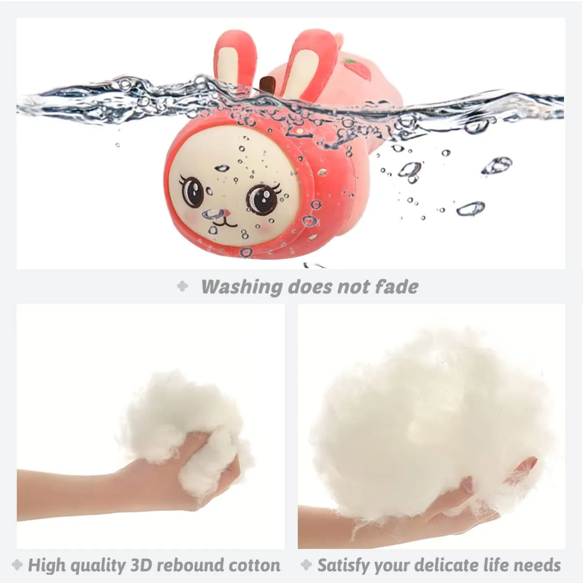 Cute Bunny Plush Stuffed Animal Pillow Soft Strawberry Rabbit Hugging Pillow Toy Doll, Kawaii Plushie for Home Decor Accompany Plush for Friends Family Birthday 22in