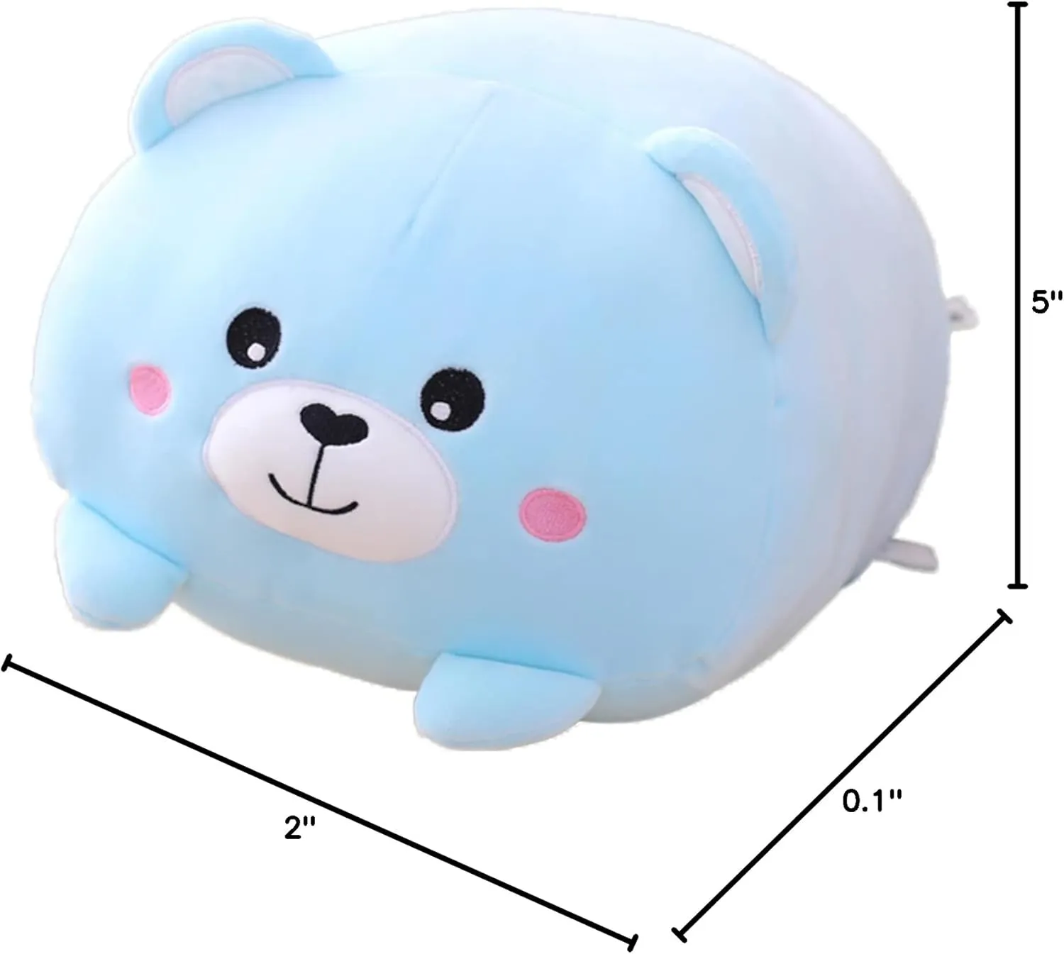 Cute Plush Bear Stuffed Squishy Animal Kawaii Sleeping Bear Pillow Gifts for Bedding Decor or Home Decor 8-Inch
