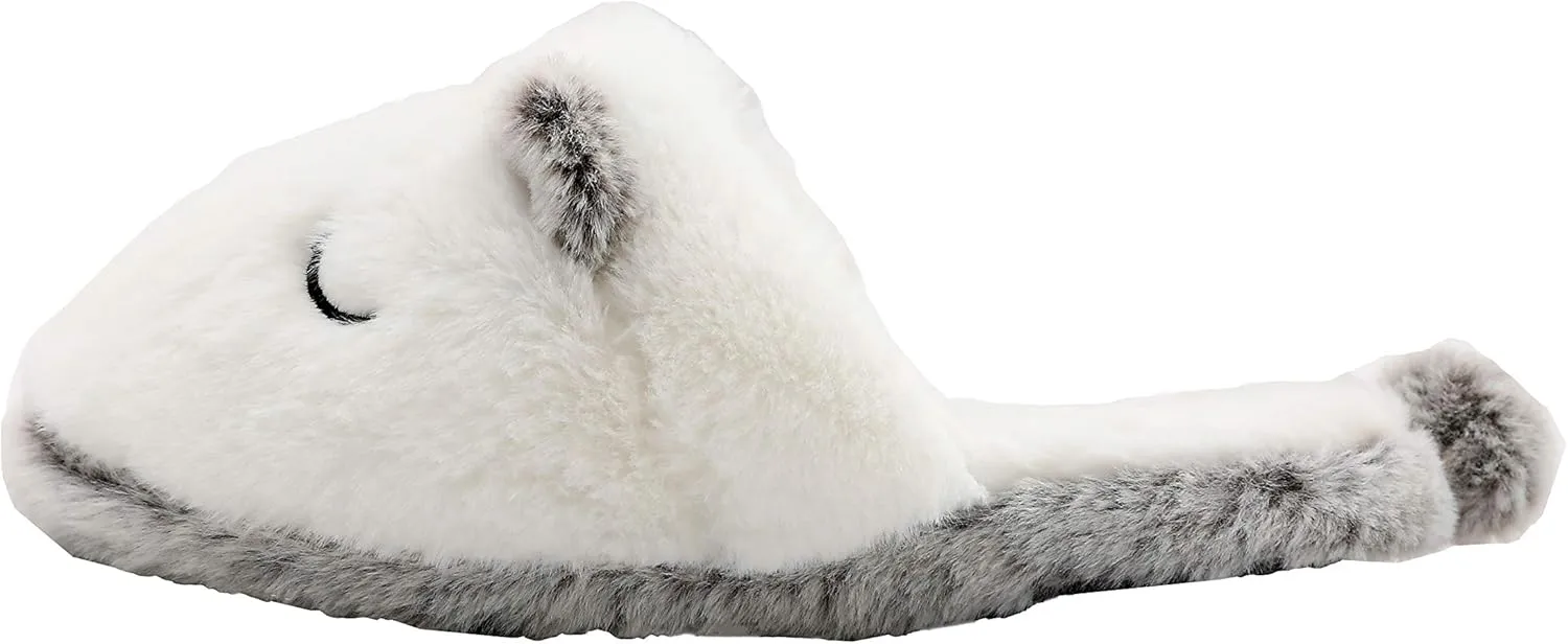 Cute Rainbow Llama Plush Slippers | Alpaca Plush Home Shoes | Fluffy Girls Slippers