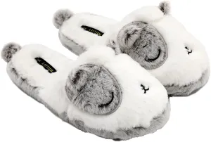 Cute Rainbow Llama Plush Slippers | Alpaca Plush Home Shoes | Fluffy Girls Slippers