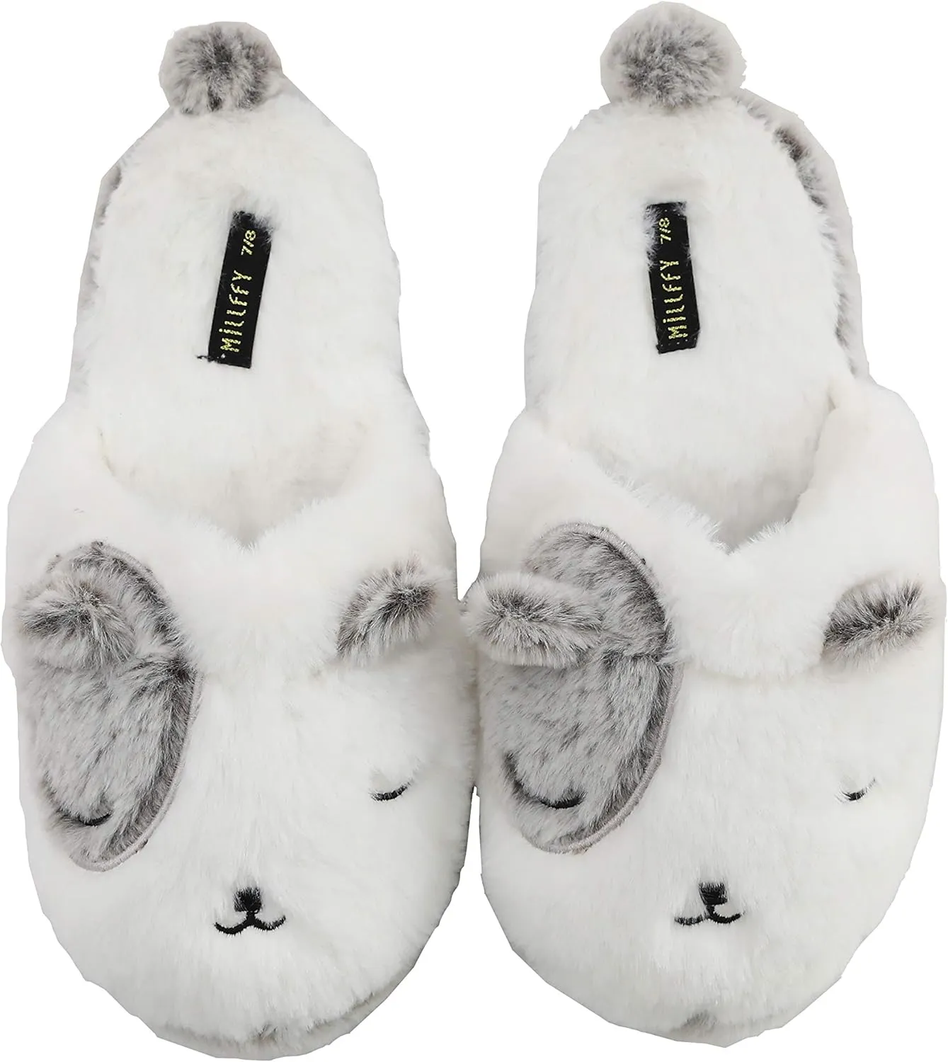 Cute Rainbow Llama Plush Slippers | Alpaca Plush Home Shoes | Fluffy Girls Slippers