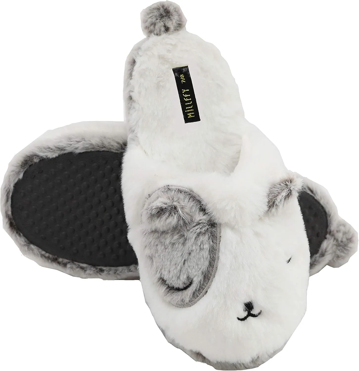 Cute Rainbow Llama Plush Slippers | Alpaca Plush Home Shoes | Fluffy Girls Slippers