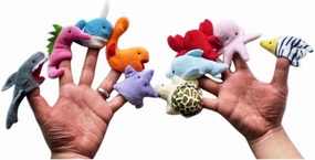 Cute Baby Kids Plush Sea Animals Finger Puppets Soft Ocean Educational Toy 10PCS