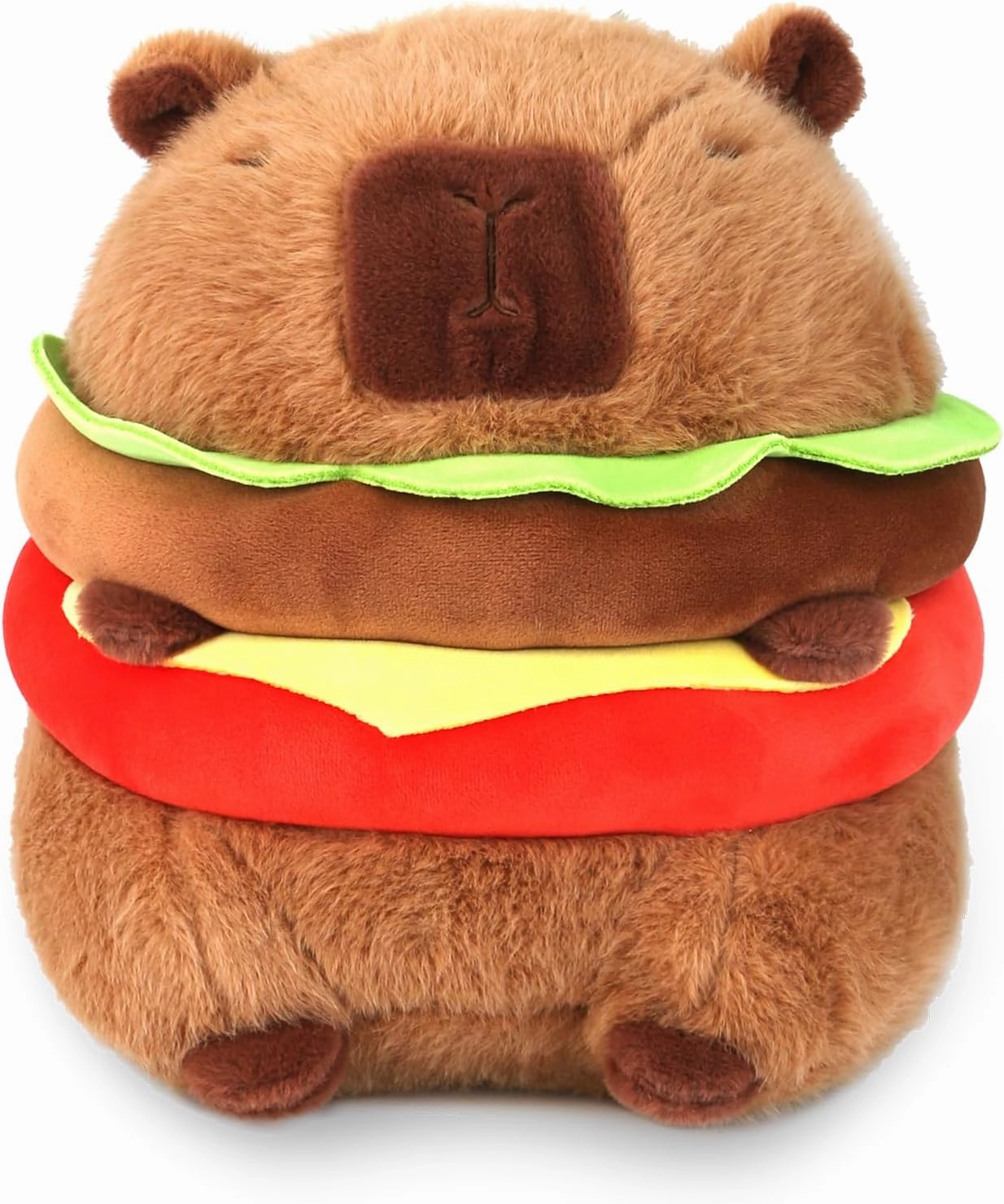 Cute Hamburg Capybara Plush Pillows Soft Capybara Stuffed Animals Capybara Plushie Birthday Christmas Valentine's Day Gift for Kids（11in）, Large