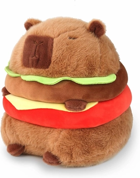 Cute Hamburg Capybara Plush Pillows Soft Capybara Stuffed Animals Capybara Plushie Birthday Christmas Valentine's Day Gift for Kids（11in）, Large