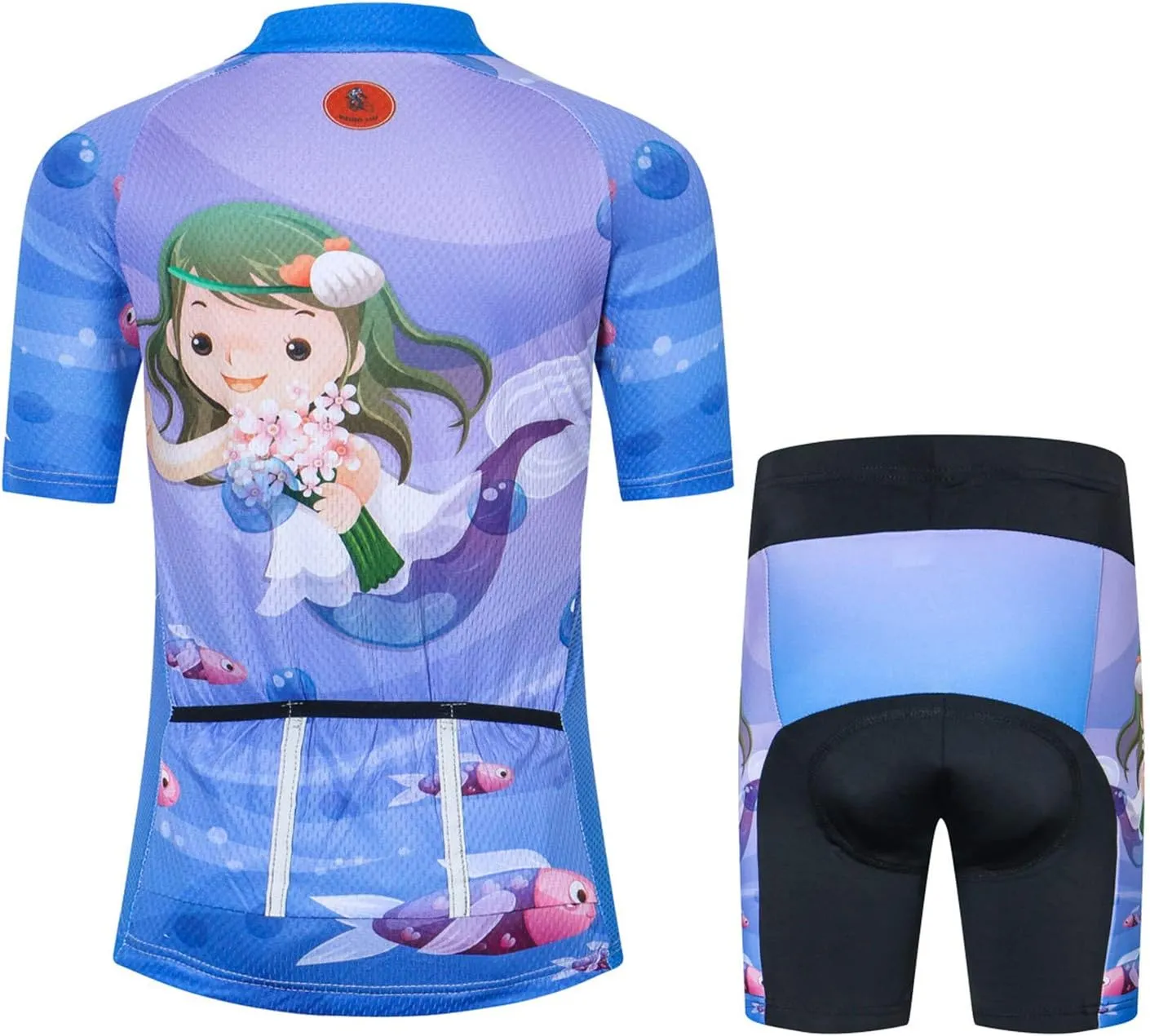 Cycling Jersey Shorts Set Padded Suit Kid's Bicycle Tops Shirt Mountain Bike Riding