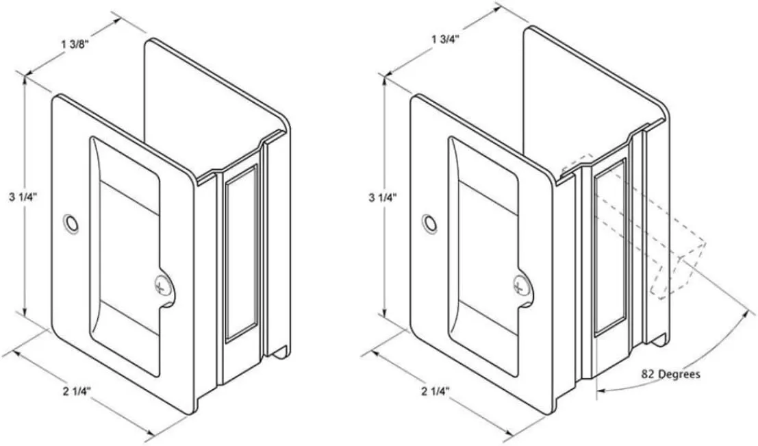 Deltana SDPA325U19 Adjustable 3 1/4-Inch x 2 1/4-Inch Passage HD Pocket Locks