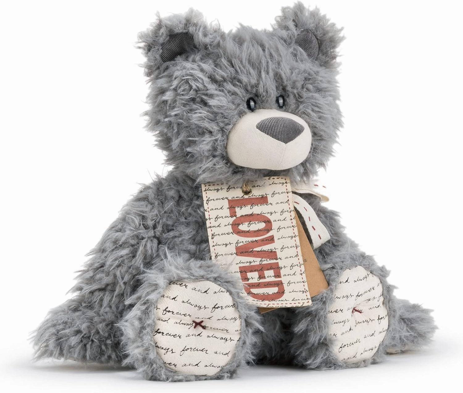 DEMDACO Gray Loved Bear 16 inch Children's Plush Stuffed Animal Toy