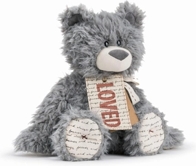 DEMDACO Gray Loved Bear 16 inch Children's Plush Stuffed Animal Toy