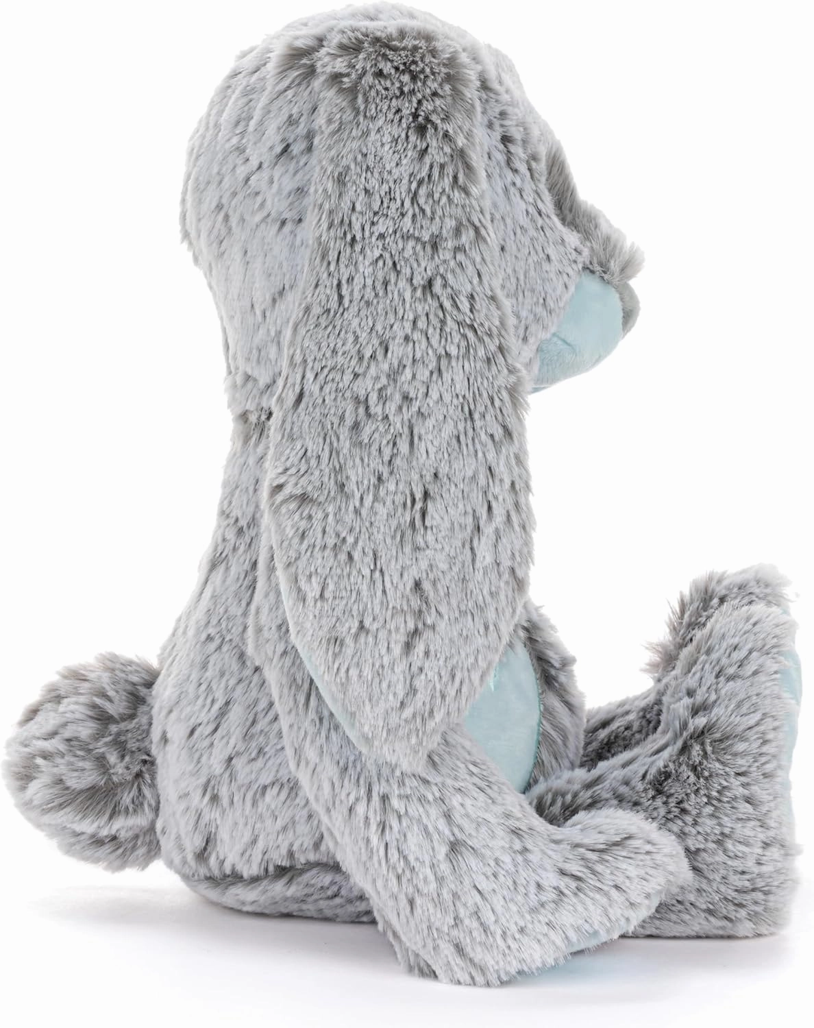DEMDACO Luxurious Baby 9.5 x 8.5 Inch Polyester, Ultra Soft Plush, Cuddly, Toy, Stuffed Animal, Blue and Grey, Bunny Rabbit