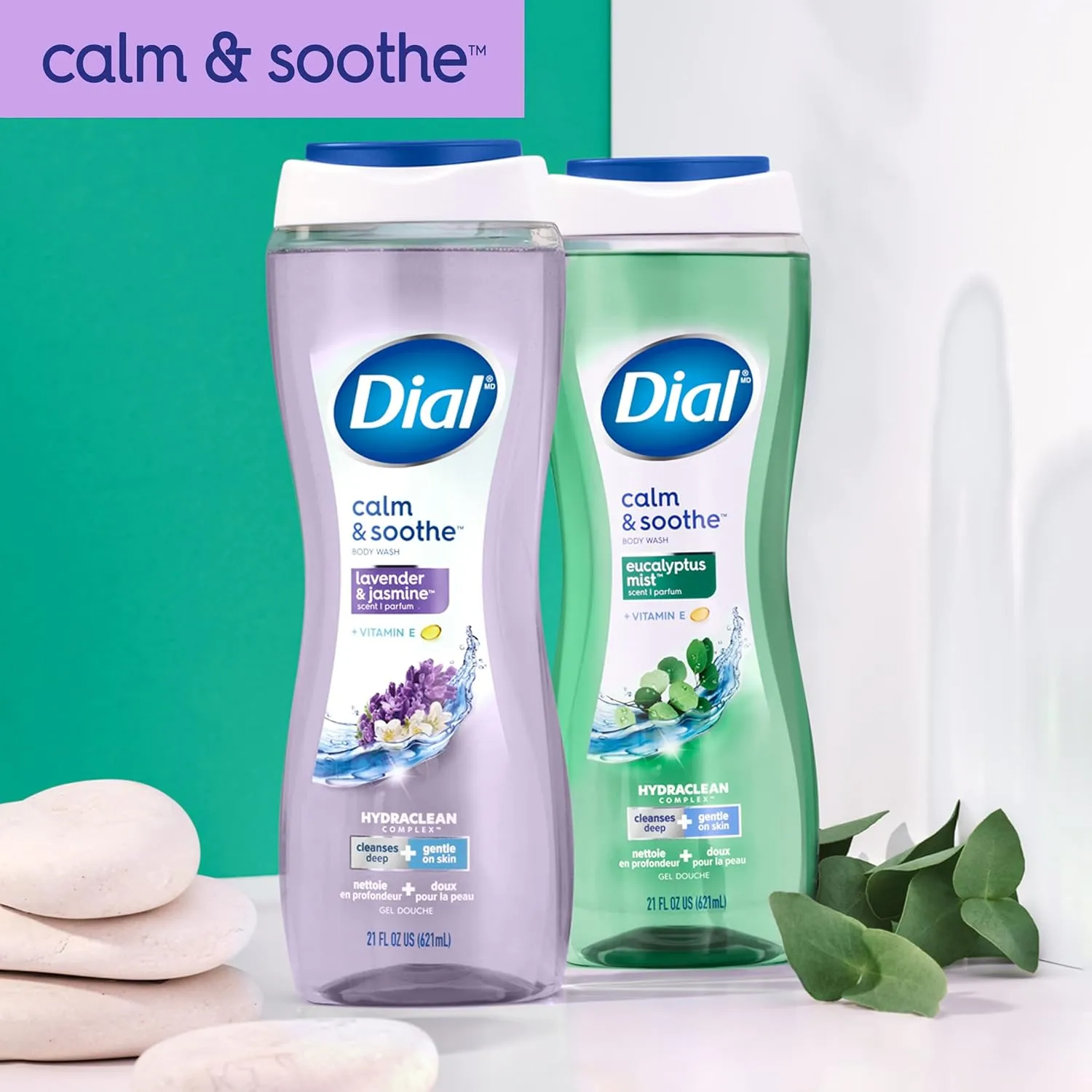 Dial Body Wash, Calm & Soothe Lavender & Jasmine Scent, 32 fl oz (Pack of 2)