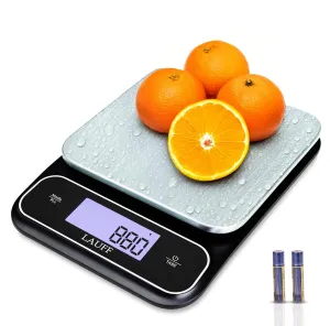 Digital Food Scale, Weighs up to 22lb, Digital Scale Kitchen, Waterproof Digital Kitchen Scale for Baking & Meal Prep, LCD Display with Nutritional Calculator (Silver & Black)