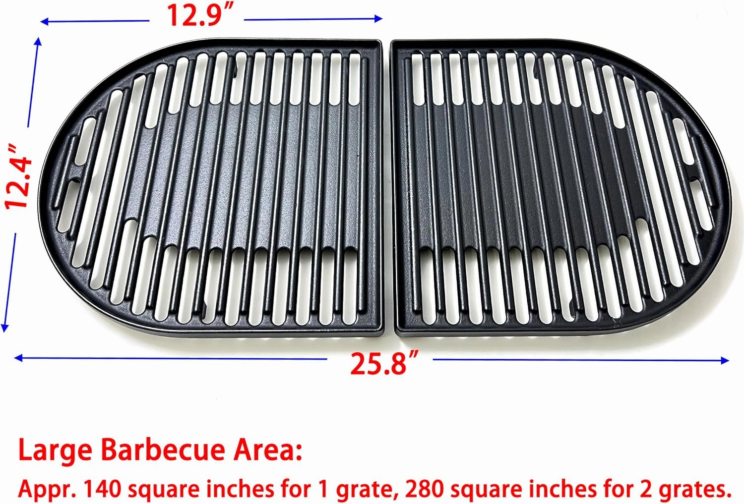 Direct Store DC126 Cast Iron Grill Cooking Grates for Coleman Roadtrip Swaptop Grills LX LXE LXX, Non-Stick Grill Grids Grates, 2 Pack (Grill Grates)