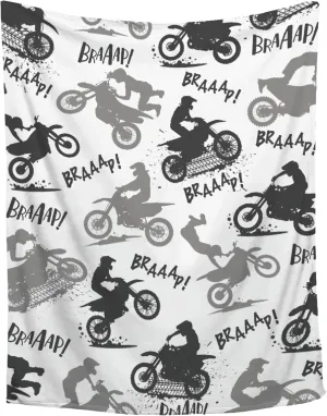 Dirt Bike Blanket Gifts,Ultra Soft Motorbike Throw Blanket| Gifts for Extreme Sports Motorcycle Lover,Motorcycle Blanket Decor for Sofa Bed Couch for All Season,60"x80"-Adults/Queen Size