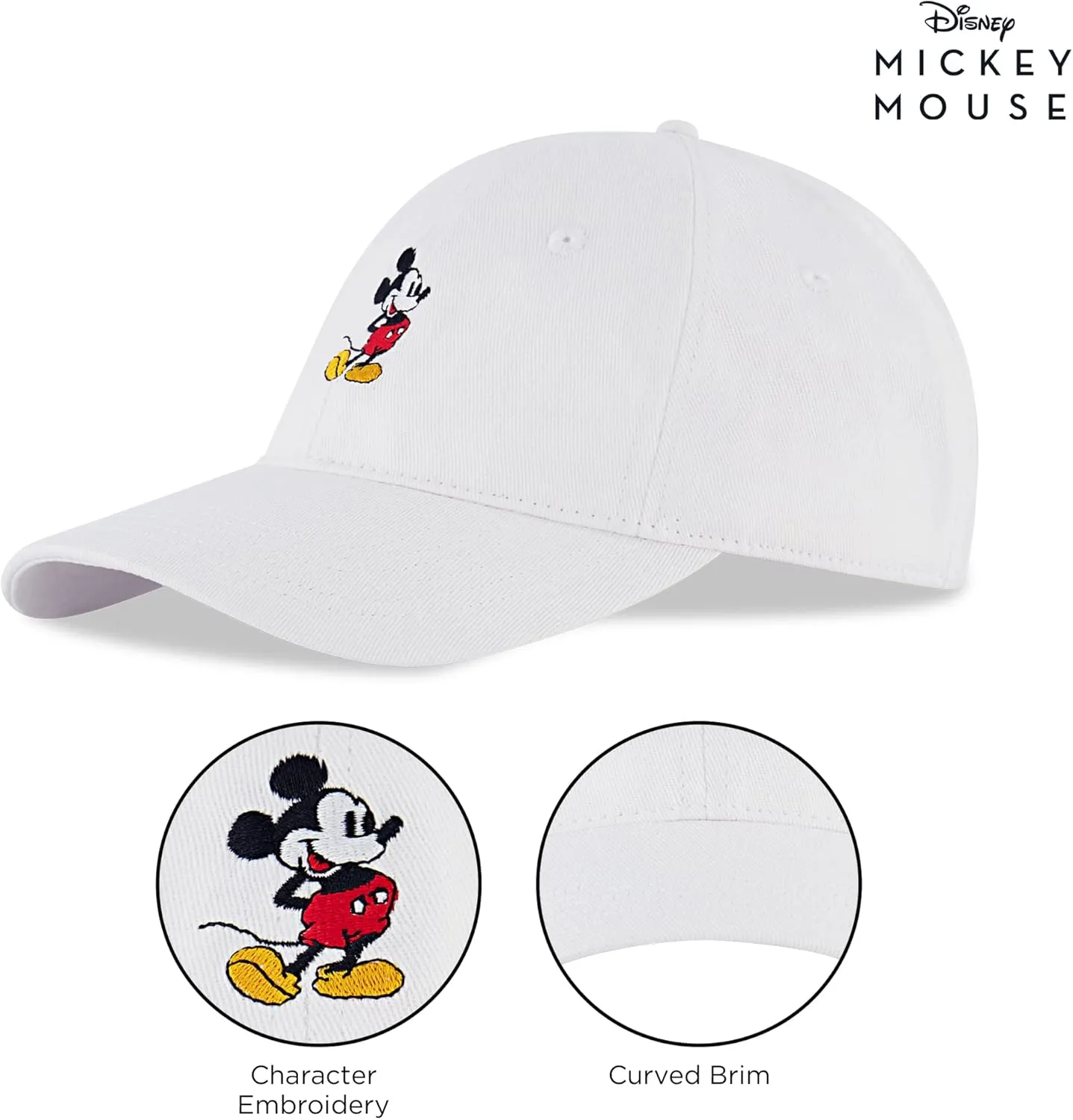 Disney Men's Baseball Cap, Mickey Mouse Adjustable Hat for Adult